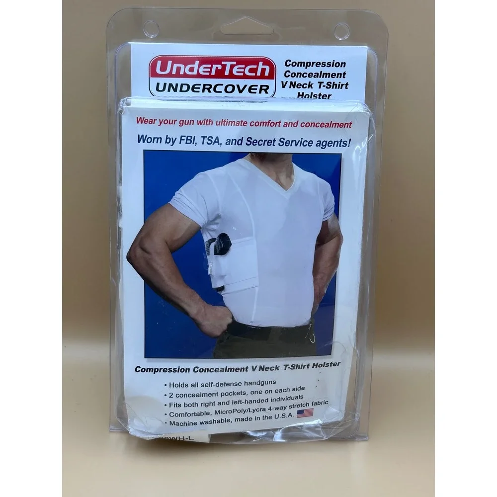 UnderTech Undercover Compression Concealment V Neck T-Shirt Holster White Large
